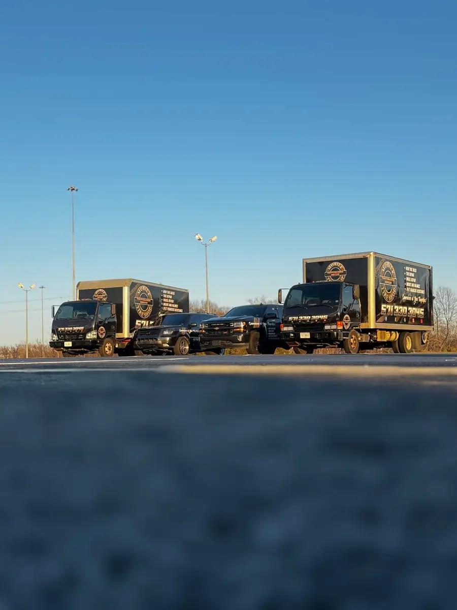 TRS mobile tire service fleet lined up and ready for service